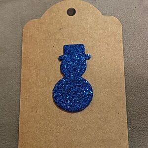 40 pack of Blue Glitter Snowman Ornament